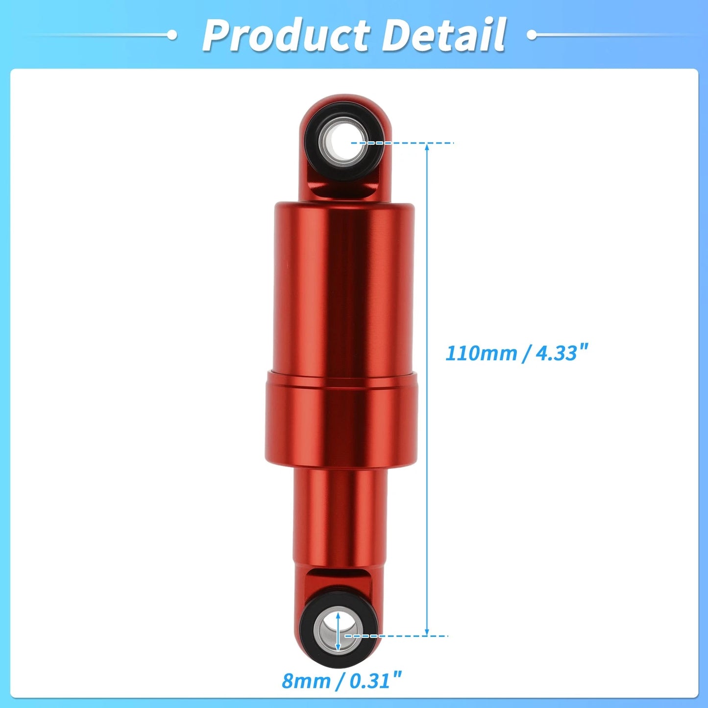 Rear Shock Absorber 110mm 750lbs for Bicycle Motorcycle (Universal)