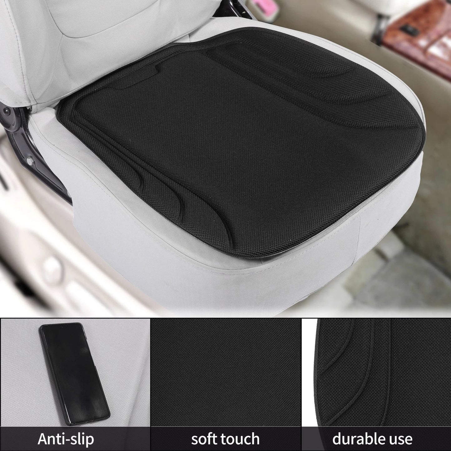 Seat Pad Cover for Universal Fit (Black Seaweed Fiber Latex)
