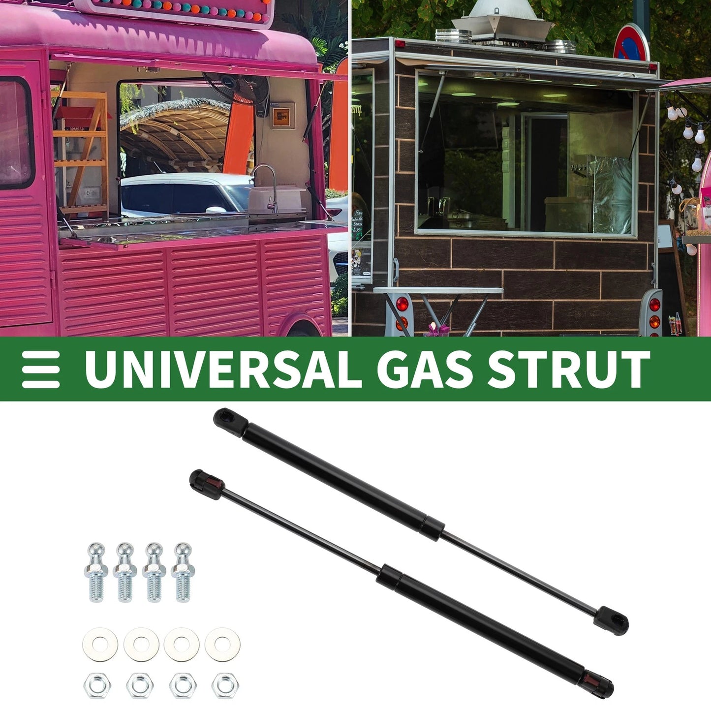 Set of 2 Gas Struts 25lb/110N/11kg 15inch/380mm for Car Truck RV Boat