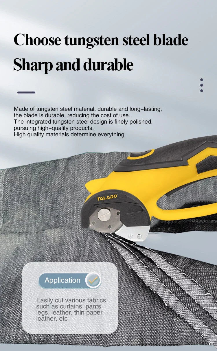 Cordless Electric Scissors Box Cutter Fabric Scissor with Safety Lock LED Light