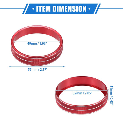 2 x AC Switch Knob Covers for Dodge Ram 1500 2500 3500 (2010-2012) Red