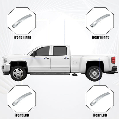 4 x Car Exterior Door Handle Lever Covers for Chevy Silverado