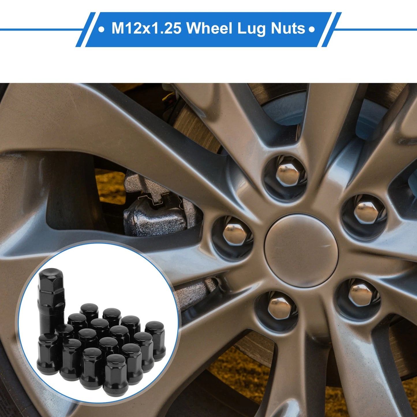 17 Pcs M12x1.25 Wheel Lug Nuts for Polaris RZR 4 XP 900 (1985–2023)