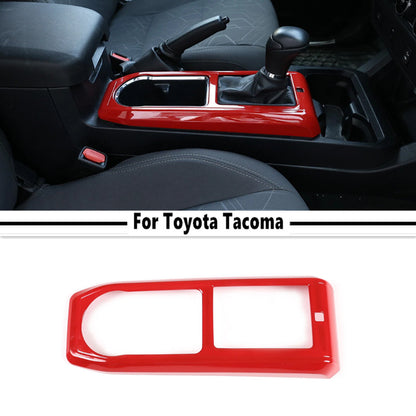 ABS Red Interior Central Gear Shift Panel Cover for Toyota Tacoma (2016–2023)