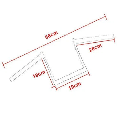 7/8" 22mm Motorcycle Z-Bar Drag Handlebar for Bobber Chopper Cafe Racer