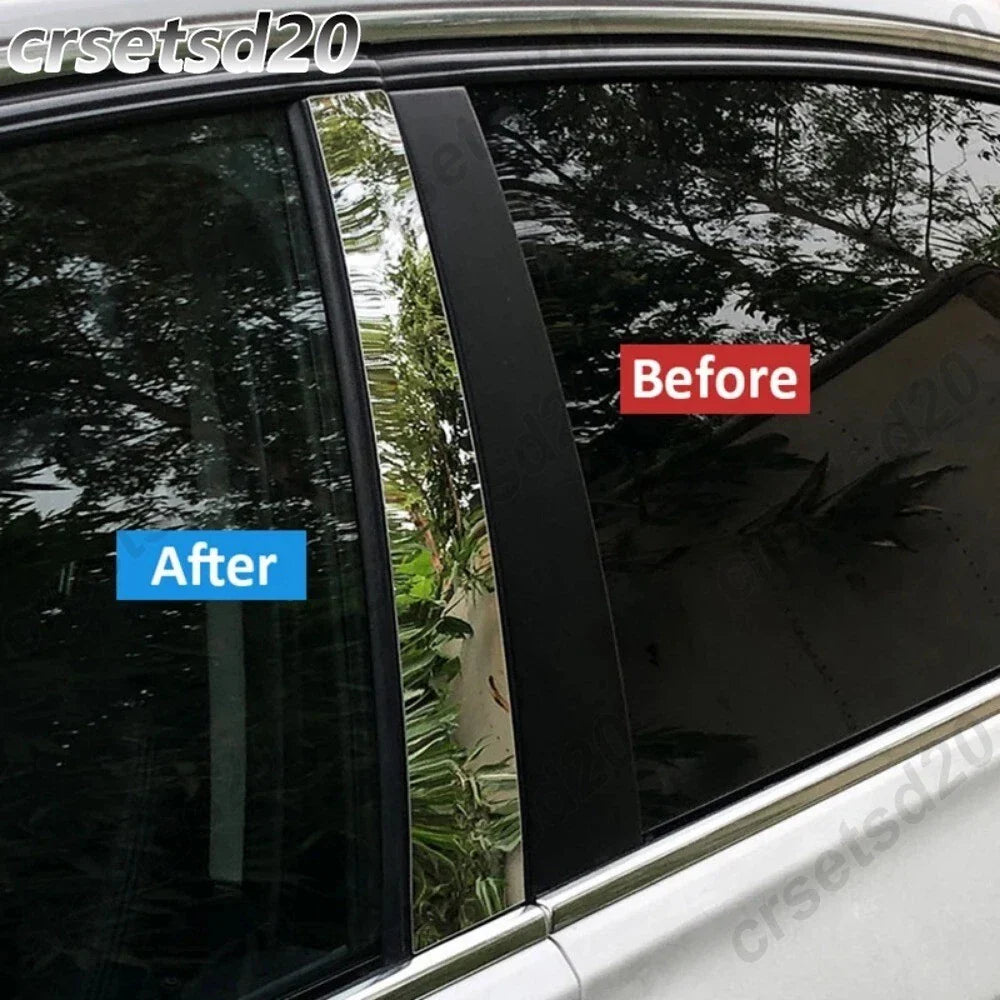 Chrome Window Pillars Post Cover Trim / 6Pcs for Benz S Class W223 (2021–2024)