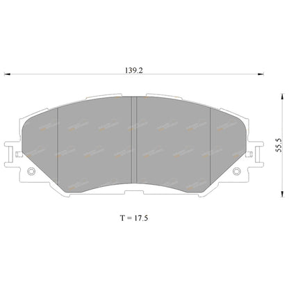 Set of 4 Front Disc Brake Pads for Toyota Corolla (2005–2018)