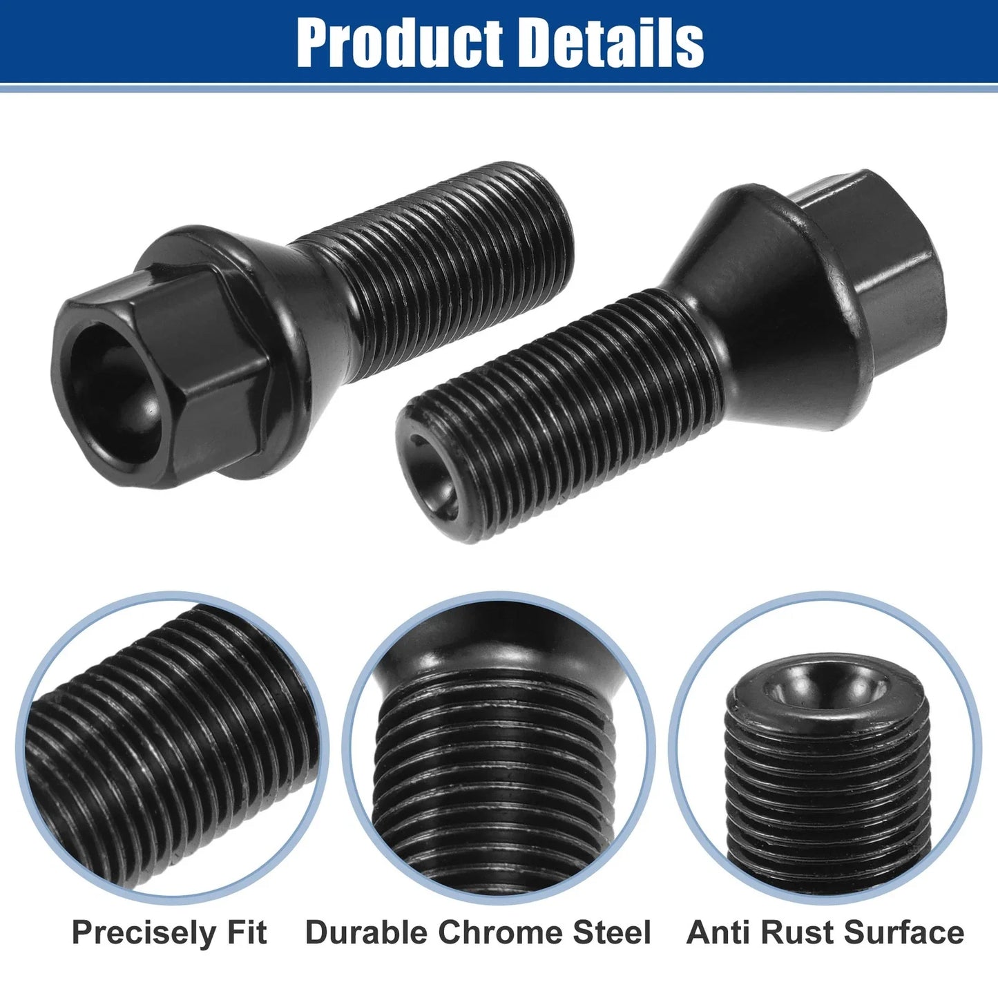 10 x M14x1.25 Wheel Lug Bolts for BMW E46 325 E90