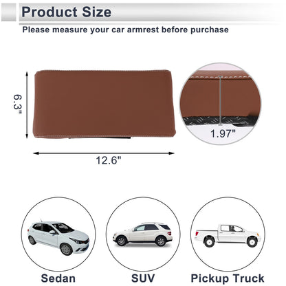 Center Console Cover for Car (12.6"x6.3"x1.97", Light Brown)