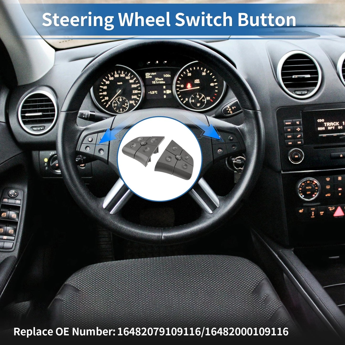 Steering Wheel Button Set of 10 for Mercedes-Benz (No. 1648207910)