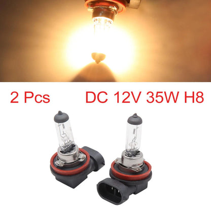 2X H8 35W Yellow Xenon Fog Light Bulbs for Car (DC 12V)