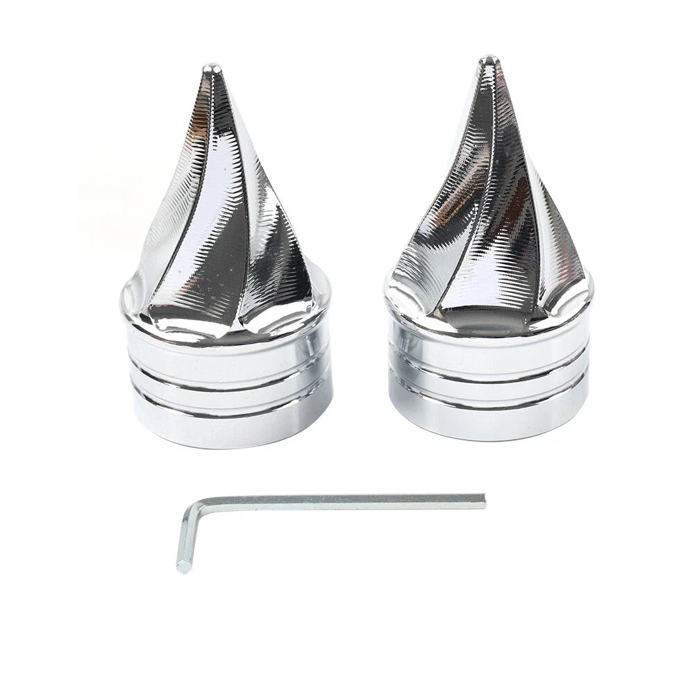 Front Axle Cap Nut Covers for Harley Touring Electra Road Glide Road King (00-07)