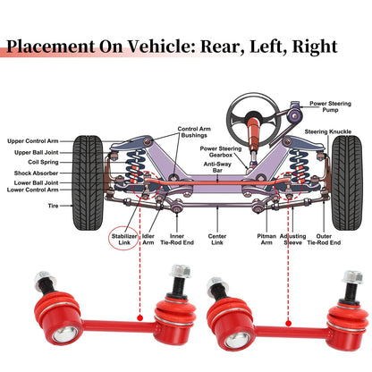 2X Rear Stabilizer Sway Bar Link for Nissan Maxima (2009–2014) No.K750255/K750256