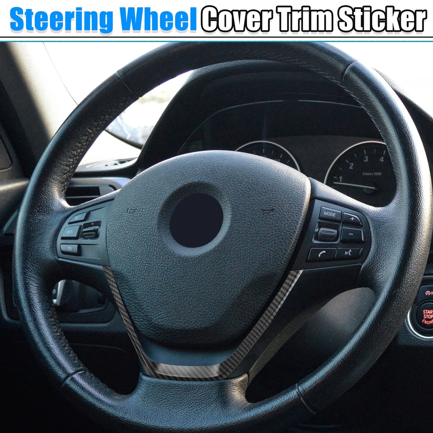 Carbon Fiber Pattern Steering Wheel Covers for BMW 3 Series