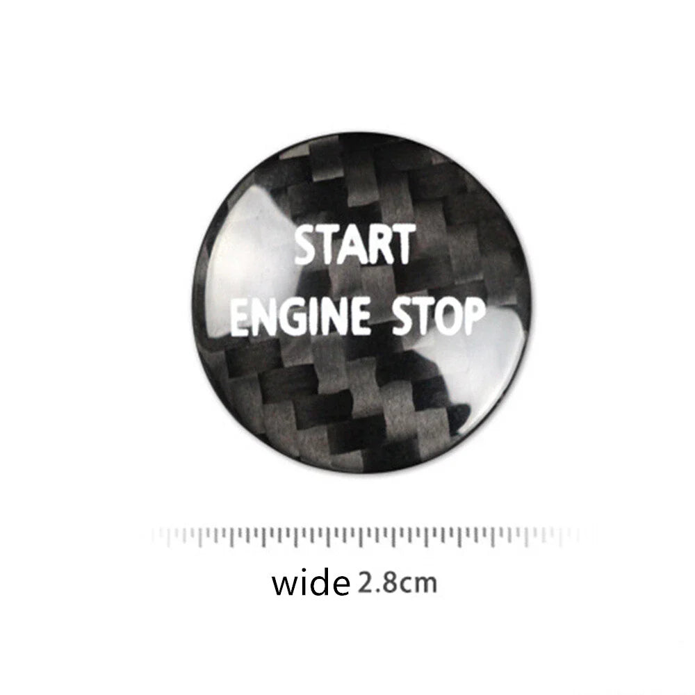 Black Carbon Fiber Engine Start Stop Button Cover for Land Rover Discovery (10-16)