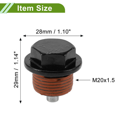 Set of 2 M20x1.5 Aluminum Oil Drain Plug with Gasket for Car Motorcycle