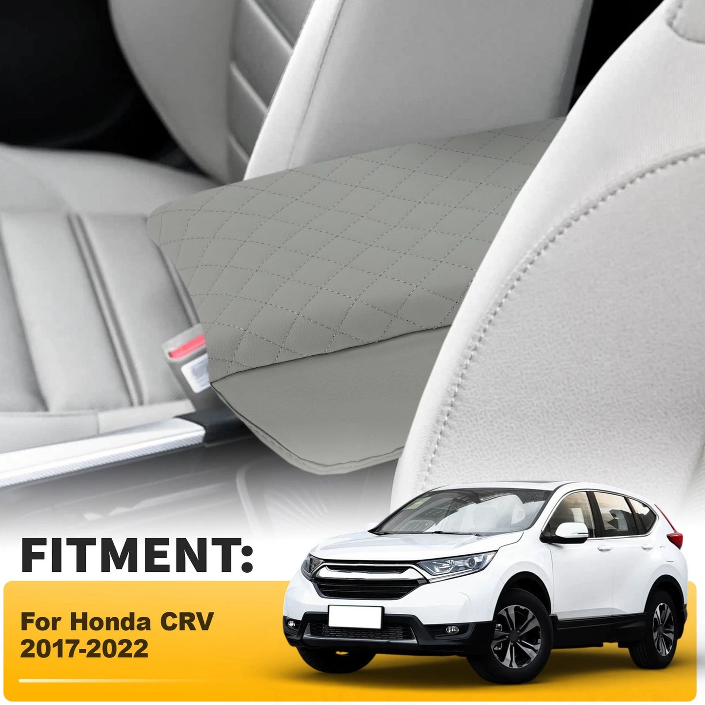 Leather Center Console Lid Armrest Cover Pad for Honda CR-V (2017–2022)