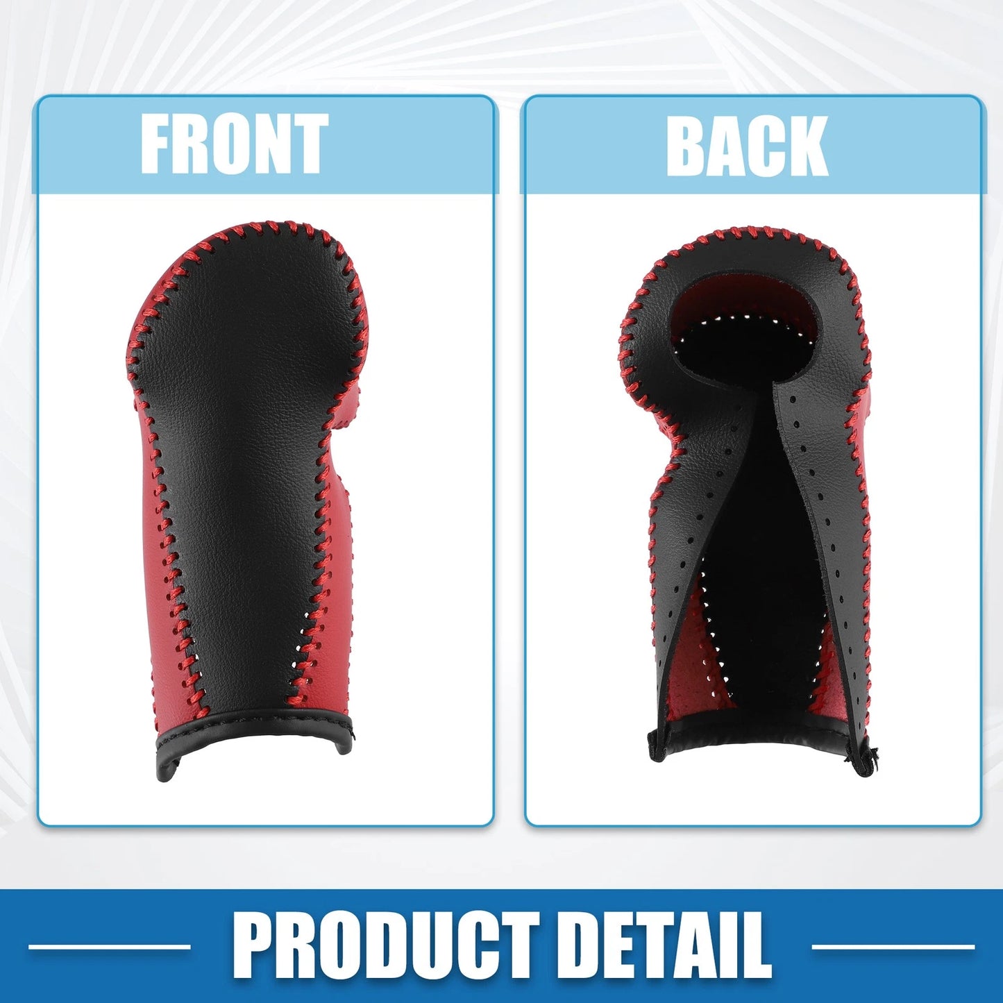 Gear Shift Lever Cover for Honda CR-V (2017–2022) Black Red Faux Leather