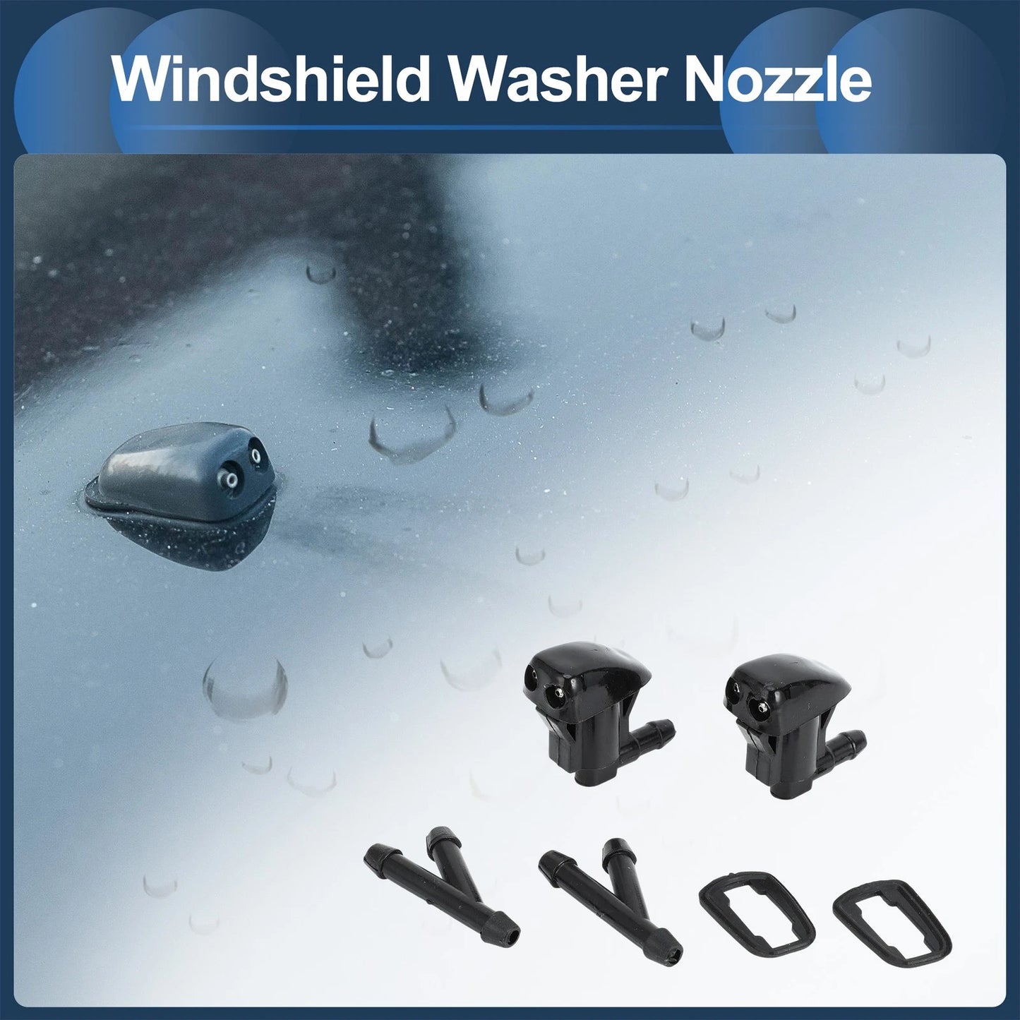 Windshield Washer Nozzle with Hose Connector for Jeep (No. 55372143AB)