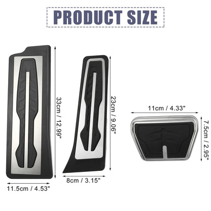 3 Pcs Accelerator & Brake Pedal Covers Set for BMW X3 X4 - Metal Rubber