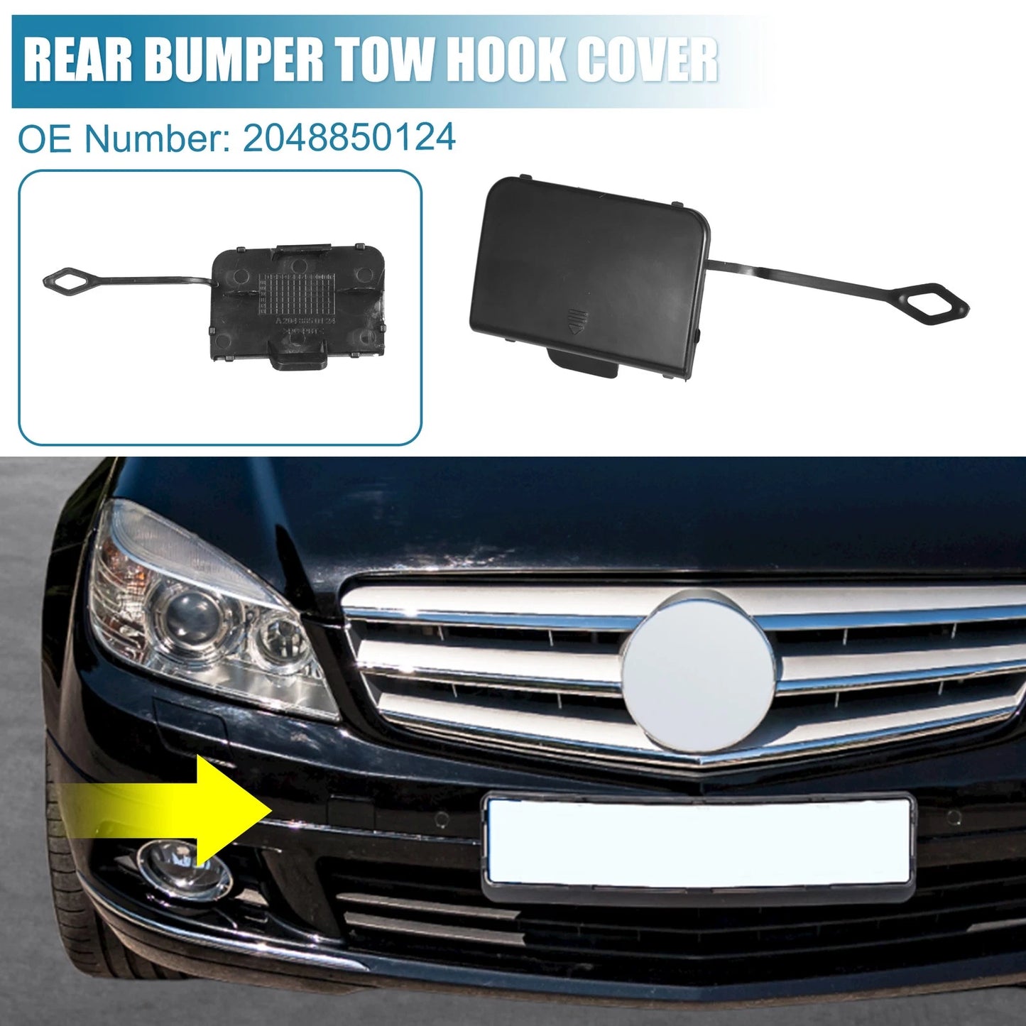 Front Bumper Tow Hook Cover 2048850124 for Mercedes-Benz C350 (2008–2011)