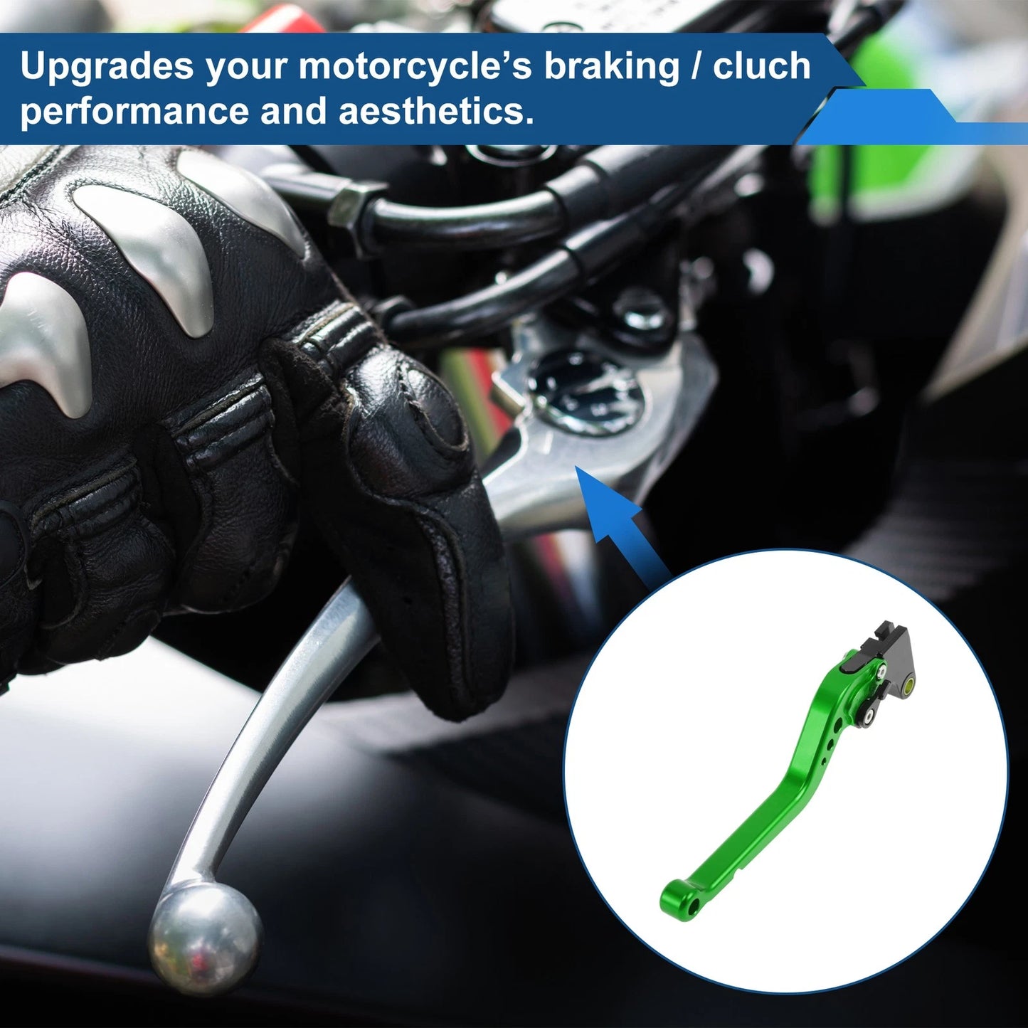 Short Brake Clutch Levers for Honda CBR1000RR 2008–2019 (Pair, Green)