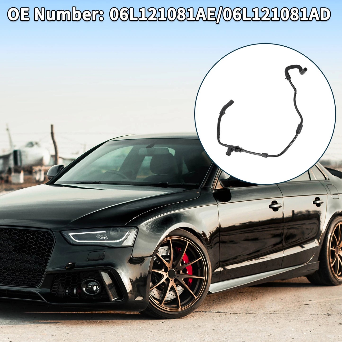 Radiator Hose Coolant Pipe for Audi A4 (2019) No. 06L121081AE Plastic Black