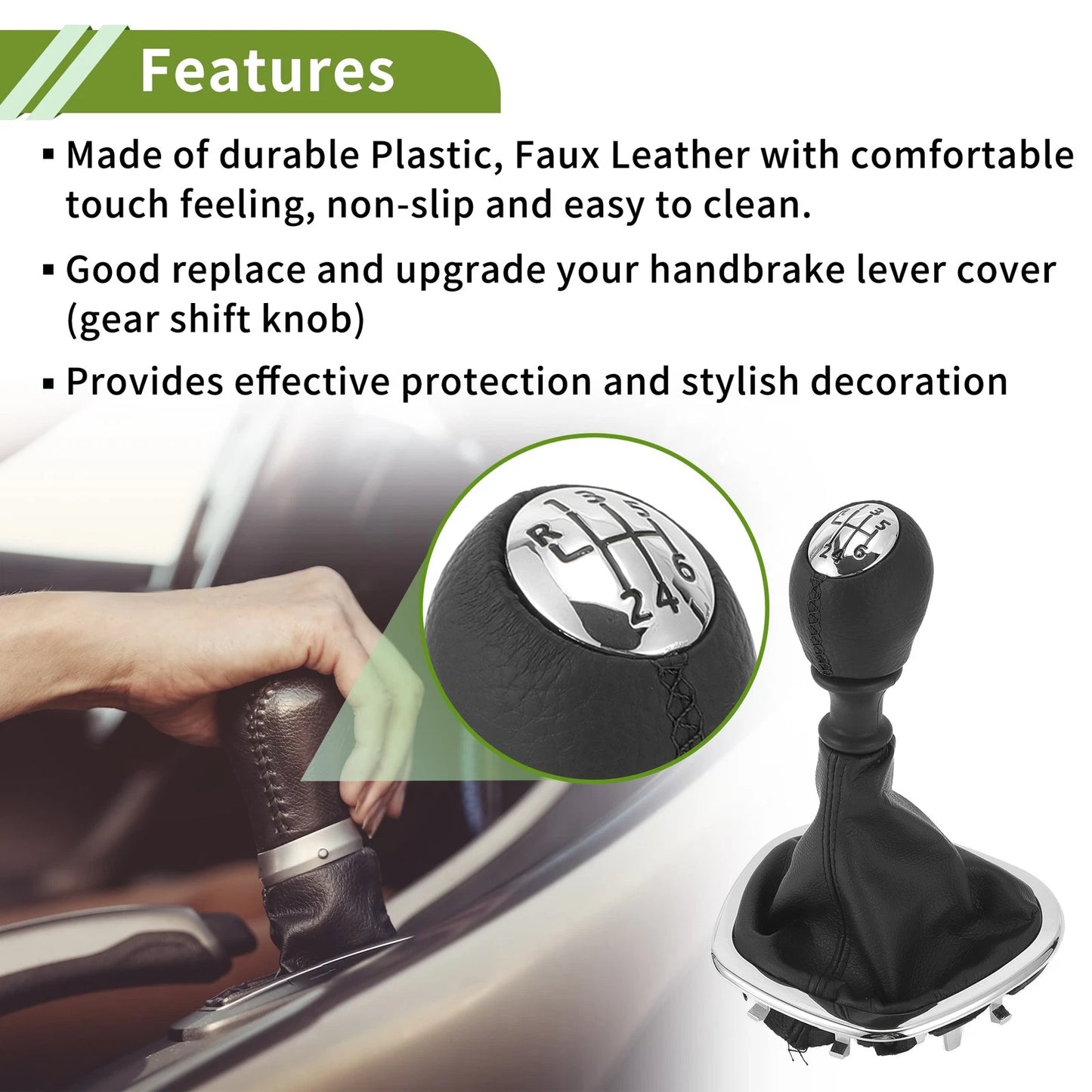 6 Speed Manual Gear Shifter Knob with Cover for Fiat Talento (2016–2023)