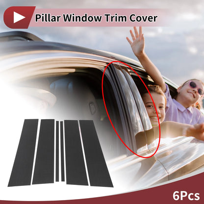 Door Pillar Window Trim for Ford Explorer (2020–2023) Carbon Fiber Black