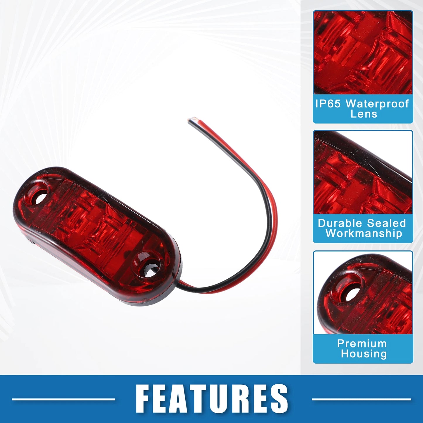 Set of 4 LED Side Marker Lights for Truck Camper Lorry Van Red