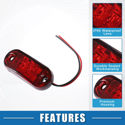 Set of 4 LED Side Marker Lights for Truck Camper Lorry Van Red