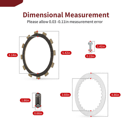 Clutch Friction Steel Plates and Gasket Kit for Yamaha WR250F YZ250FX (2015–2019)