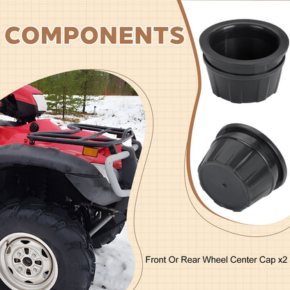 Set of 2 Wheel Hub Caps for Honda Rincon 650 680 (2006–2019)