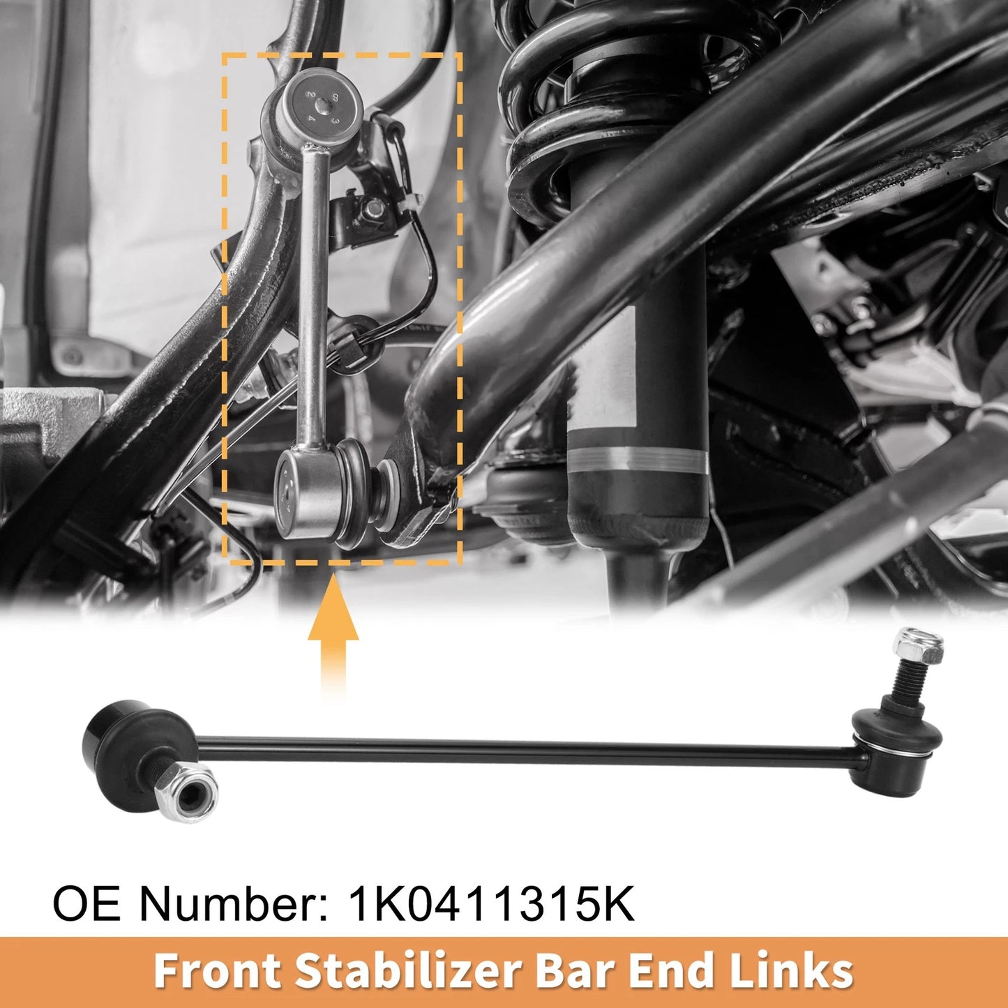 2pcs Front Stabilizer Sway Bar Link for Volkswagen Tiguan (2009–2012) No. 1K0411315K