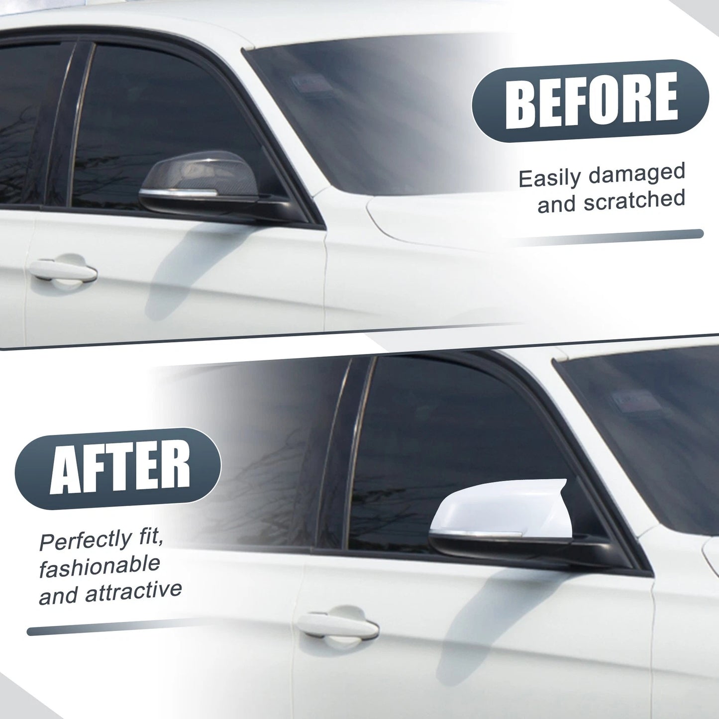 Pair Rearview Mirror Cover Caps for BMW X1 328i 125i 330i 320i 220i (2011–2019)