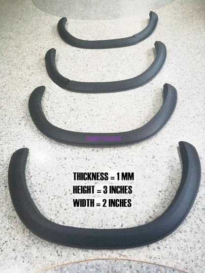 3" Matte Black Slim Fender Flares for Toyota Hilux Widebody (2018-2020)