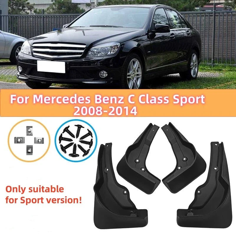 Mud Flaps Splash Guards Fender Mudguard for Mercedes Benz C Class (2007–2014)