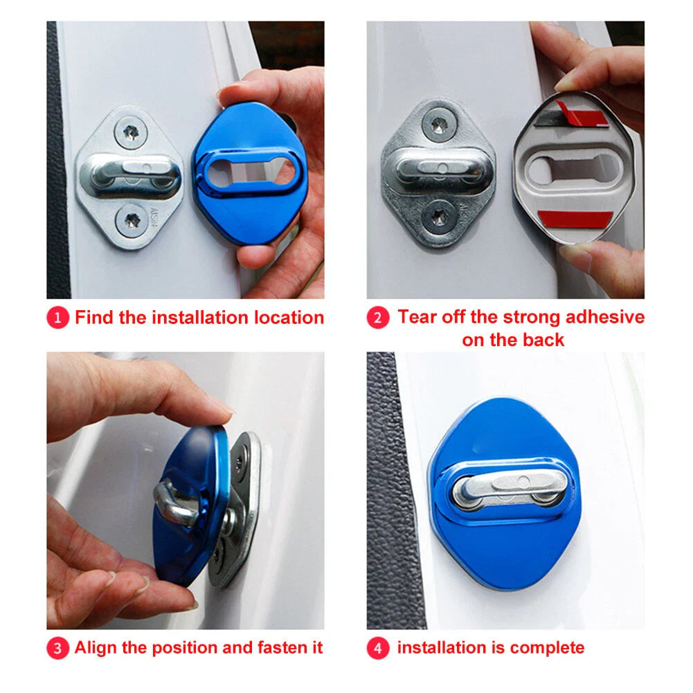 Black Car Door Lock Protective Covers for Honda, Toyota, Mazda, Hyundai