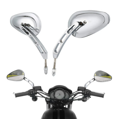 8mm Chrome Rearview Mirrors for Harley Touring Sportster 883 1200 Dyna (2004-2023)
