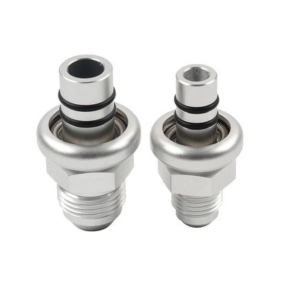 6AN 8AN Silver Straight Fuel Rail Fitting Adapter Kit for Ford Mustang (1986–1998)