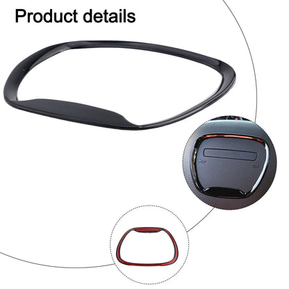 Steering Wheel Cover Sticker Black Carbon Fiber ABS for Car