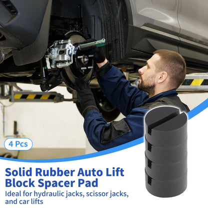 Set of 4 Universal Rubber Car Jack Pads 4-5 Ton Adapter 1.4" Black