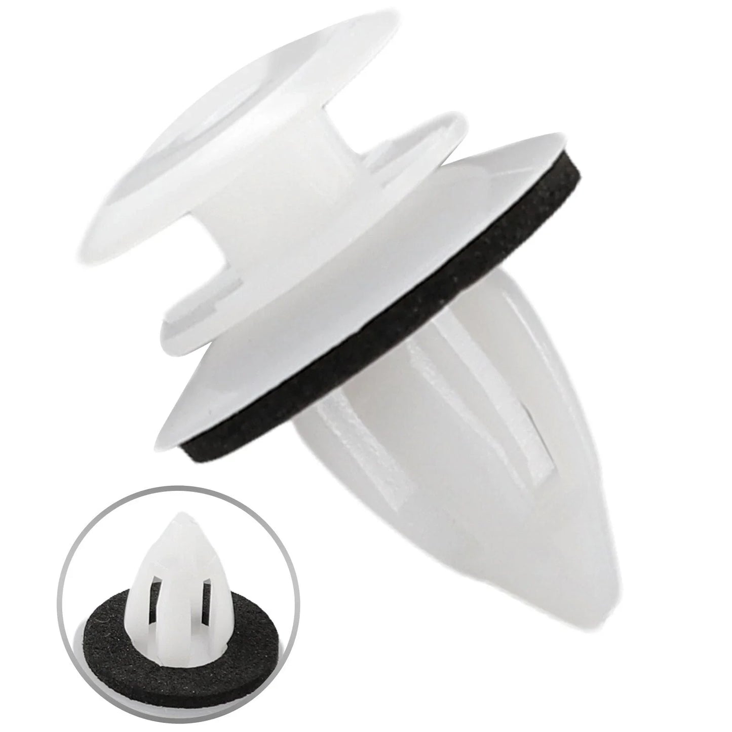 Car Clips / 20 Pcs / White Plastic Retainer With Washers