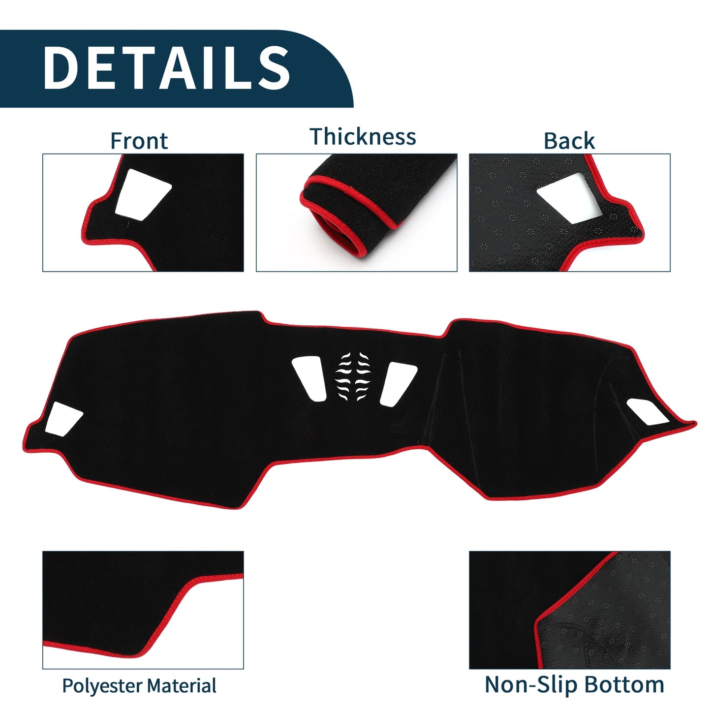 Dashboard Cover Mat for BMW 4 Series (2021) Sun Protector Pad Black Red