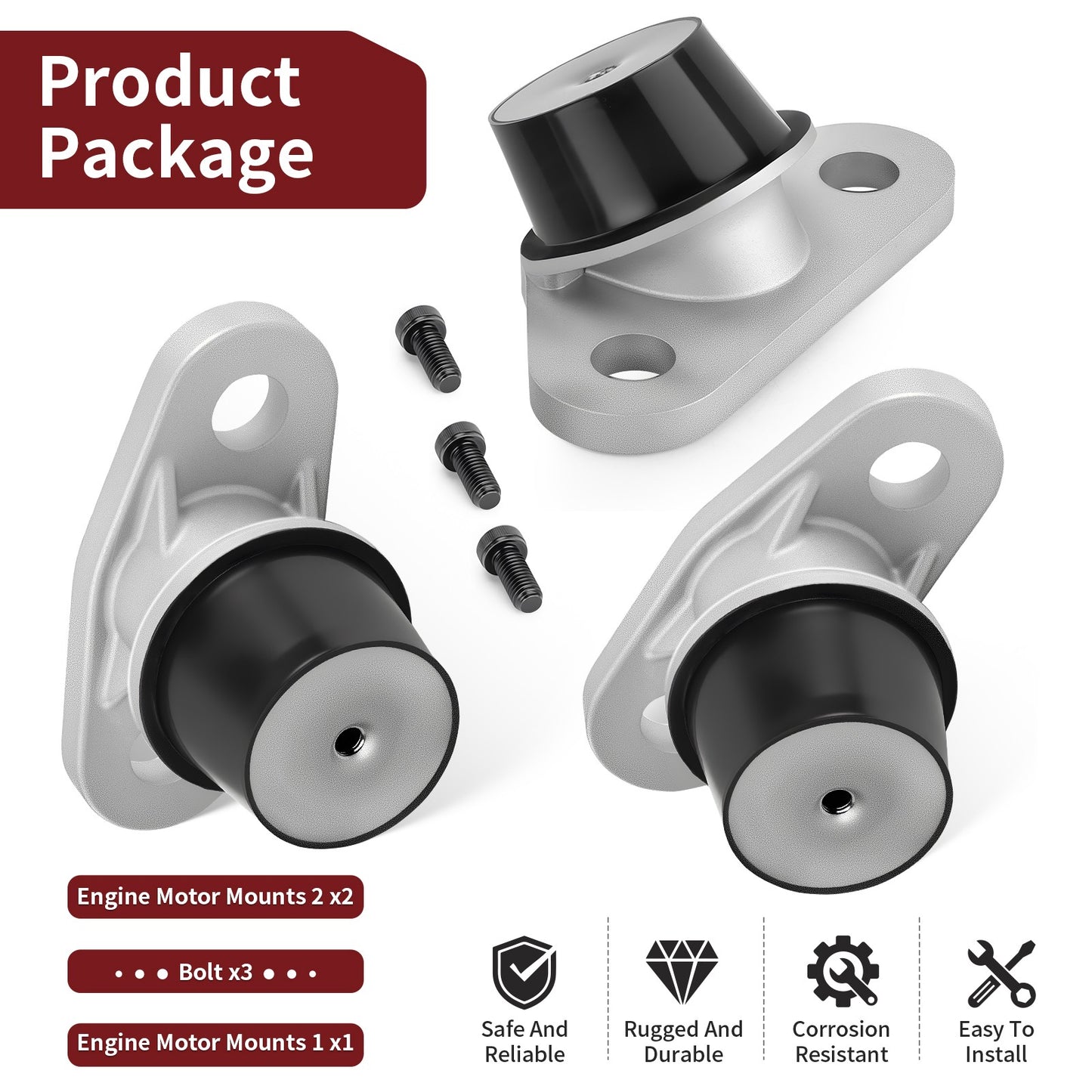 Engine Motor Mounts for Sea-Doo Fish Pro GTX 155 170 215 230 300 325 (2018–2023)