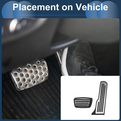 2 x Foot Accelerator Pedal Covers for Chevrolet Camaro (2016-2018) Silver Tone