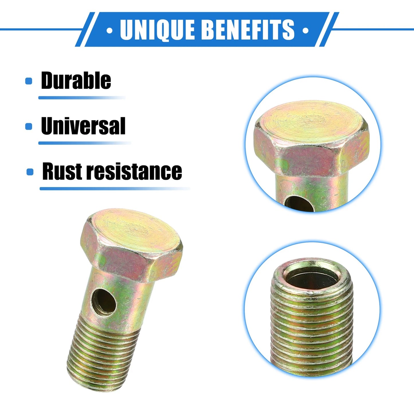 Turbo Brake Line Fitting Adapter for Universal Car (G1/8", 26mm) Bronze Tone