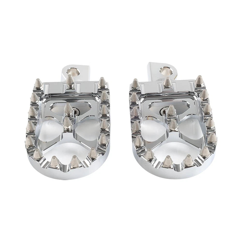 CNC Wide Fat Foot Pegs MX Style Chrome for Harley Dyna Sportster Fatboy