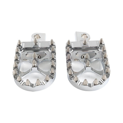 CNC Wide Fat Foot Pegs MX Style Chrome for Harley Dyna Sportster Fatboy