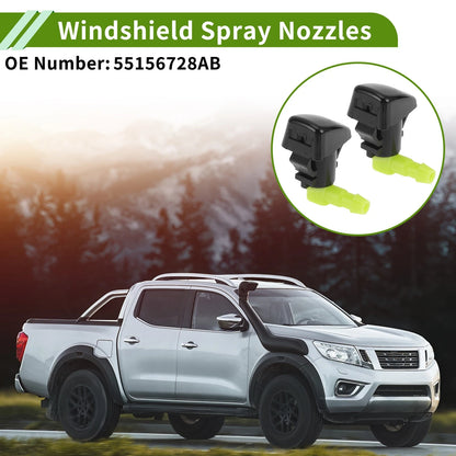 Windshield Washer Nozzle Set with Hose Connector for Chrysler (No. 55156728AB)